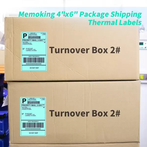 imageMemoking 4x6 Thermal Direct Shipping Label  4x 6 FanFold Labels for Shipping Labels Barcodes Address Mail Product Logo LabelsSmall Business Labeling Green 500pcsGreen