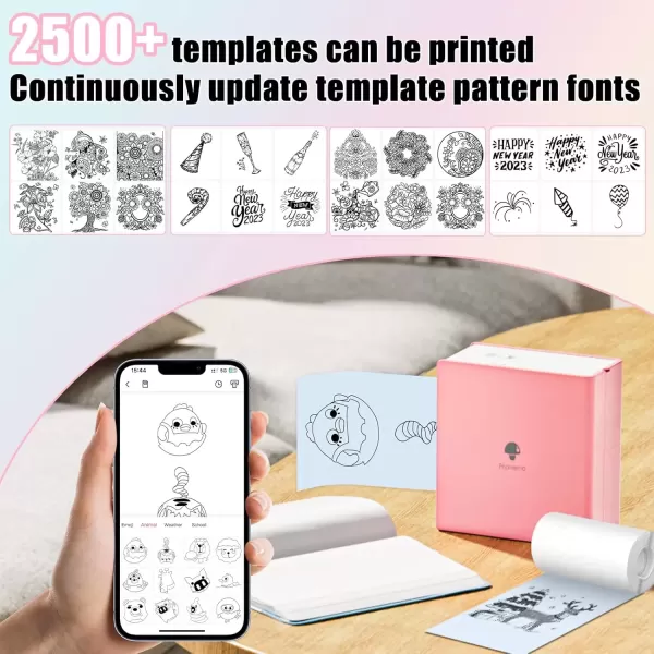 imageMemoking M02 Thermal Printer Paper  Compatible with Phomemo M02PRO M02D M02S M03 M03AS M04S M02 Printer  YellowPinkBlue Thermal Labels 53mm x 65m  208in x 2132ft 3 Rolls