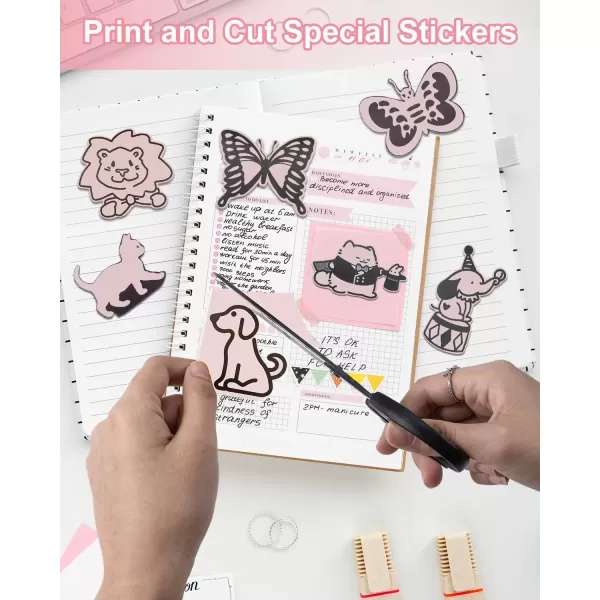 imageMemoking T02  M02X  M02L Sticker Paper  Pink Sticky T02 Mini Printer Sticker Paper Refill 50 mm x 35 m Keep for 20 yrs for Journal Photo Study Notes 3 Rolls