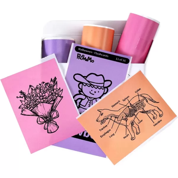 imageMemoking T02  M02X  M02L Sticker Paper  PurpleRose RedOrange Sticky T02 Mini Printer Sticker Paper Refill 50 mm x 35 m Keep for 20 yrs for Journal Photo Study Notes 3 Rolls