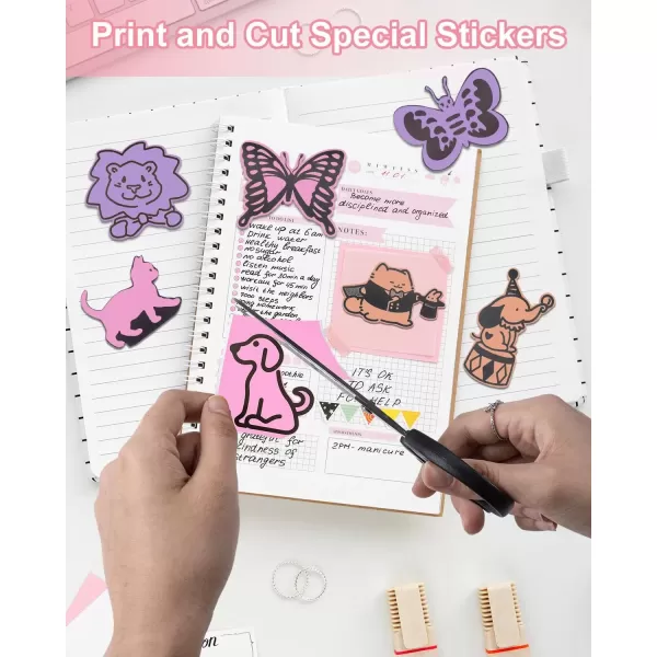 imageMemoking T02  M02X  M02L Sticker Paper  PurpleRose RedOrange Sticky T02 Mini Printer Sticker Paper Refill 50 mm x 35 m Keep for 20 yrs for Journal Photo Study Notes 3 Rolls