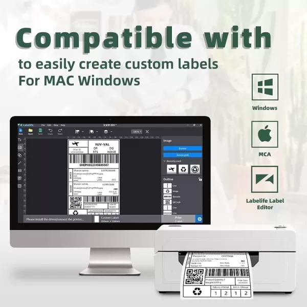 imageMemoking Thermal Shipping Label Printer with Label Holder  High Speed Desktop Label Printer for Shipping Packages for Windows ampamp MacOS  HD 4x6 Shipping Label Printer for Small Business PackageLogo