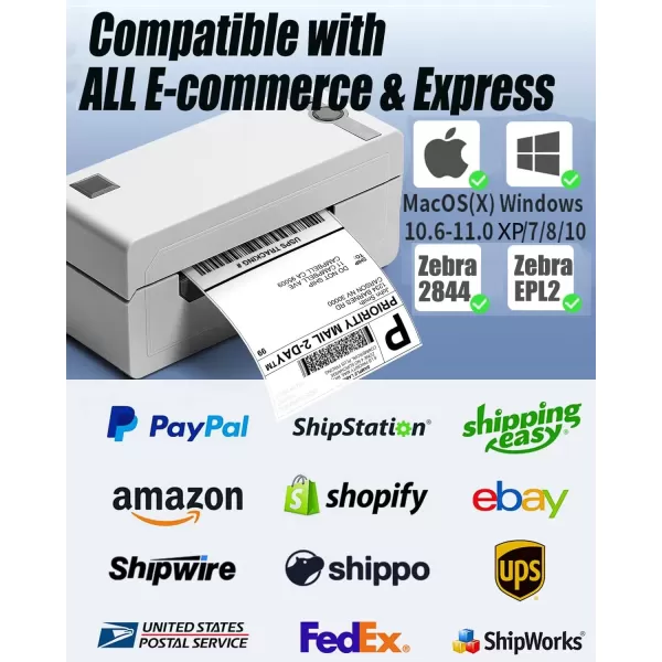 imageMemoking Thermal Shipping Label Printer with Label Holder  High Speed Desktop Label Printer for Shipping Packages for Windows ampamp MacOS  HD 4x6 Shipping Label Printer for Small Business PackageLogo