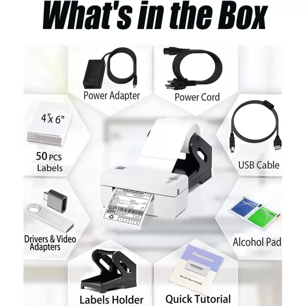 imageMemoking Thermal Shipping Label Printer with Label Holder  High Speed Desktop Label Printer for Shipping Packages for Windows ampamp MacOS  HD 4x6 Shipping Label Printer for Small Business PackageLogo