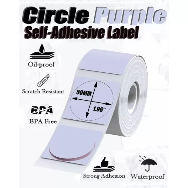 imagePurple M200 Labels Round M110 Label 50x50MM for M120 M200 M220 M110S M110 Printer Labels  196quot1 Roll M110 Label Circle 140PCS Memoking M200 Labels Compatible with Memoqueen Phomemo M110 Label Tape