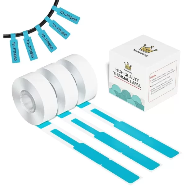 image195Pcs Cable Labels  Waterproof Cable Tags Tear Resistant Wire Labels Self Adhesive Cord Identification and Organizing Labels Compatible with MemokingPhomemo D30 Label Makers Blue