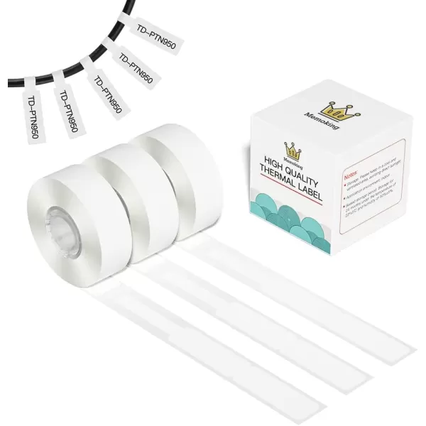 image195Pcs Cable Labels  Waterproof Cable Tags Tear Resistant Wire Labels Self Adhesive Cord Identification and Organizing Labels Compatible with MemokingPhomemo D30 Label Makers White