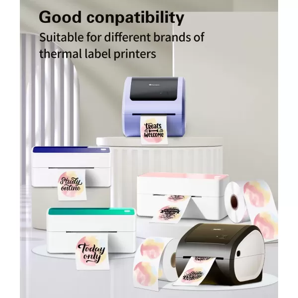 image3 Inch Round Thermal Labels Thermal Sticker Labels Color SelfAdhesive Labels for Small Business Supplies Compatible with MUNBYN Thermal Printer Labels Thermal Shipping Label Printers 500 Pcs