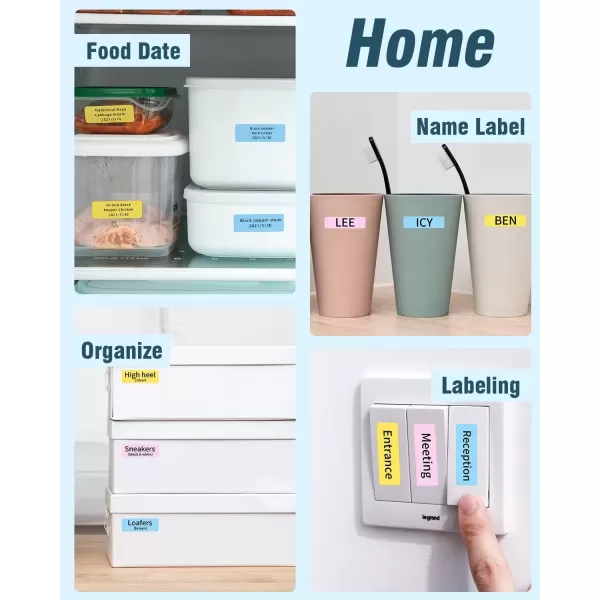 imageColor D30 Label Maker Tape  Memoking D30 Labels Refills Compatible with Zodzi Phomemo D30 Label Maker Tape Colorful  6 Rolls D30 Labels 14x50mm PinkBlueYellow055x 197quot 130PCS D30 LabelsRoll
