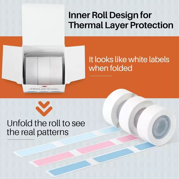 imageD30 Label  Compatible with MemokingPhomemo D30 Label Maker 12x40mm Waterproof Thermal Tape Light BlueSky BluePink Sticker Machine Label 3 Rolls