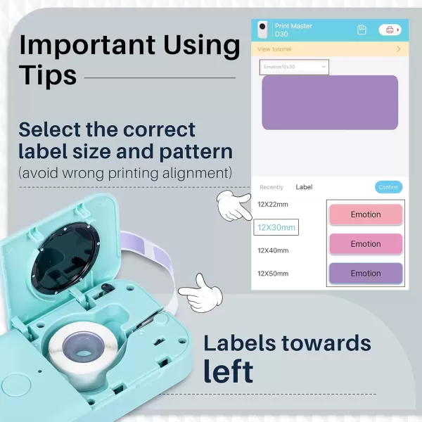 imageD30 Label Maker Tape  Compatible with MemokingPhomemo D30 Label Printer Machine 12x30mm Waterproof Thermal Printer Labels PurpleRose RedPink Sticker Machine Label 3 Rolls
