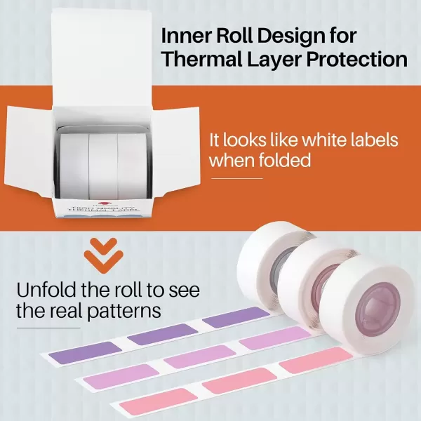 imageD30 Label Maker Tape  Compatible with MemokingPhomemo D30 Label Printer Machine 12x30mm Waterproof Thermal Printer Labels PurpleRose RedPink Sticker Machine Label 3 Rolls