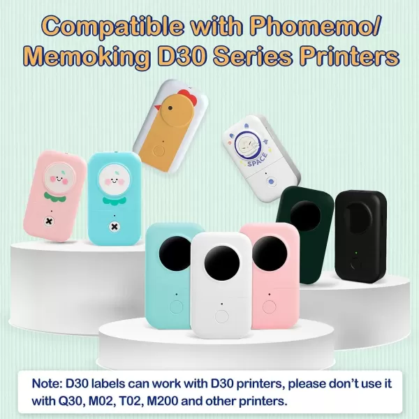 imageD30 Label Maker Tape  White D30 Labels Tape 12x40mm  6 Rolls D30 Labels for D30 Label Maker Tape  Memoking D30 Labels Paper Compatible with Phomemo D30 Label Maker Tape  160 PCSRoll 047quotx157quot