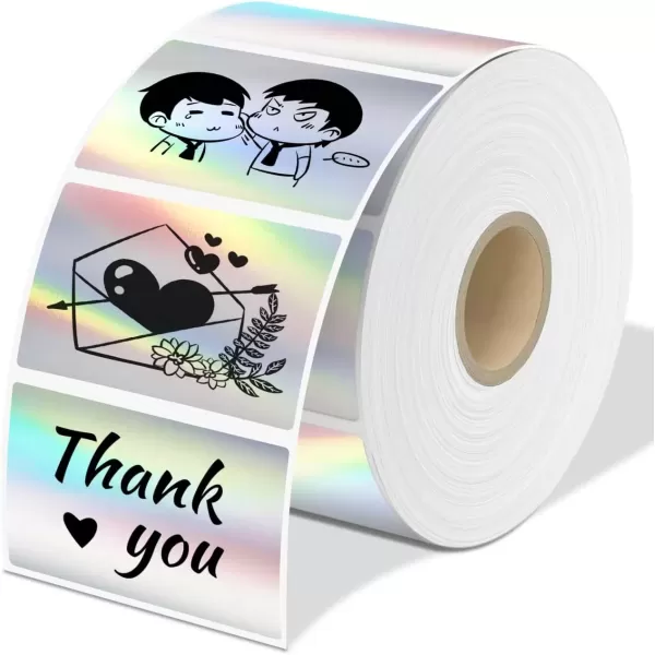 imageHolographic Thermal Labels 225 quotx125 Inch Thermal Sticker Labels Self Adhesive Laser Rainbow Labels Compatible with All Shipping Label Printer for Price Address Tag 500 Labels1 Roll
