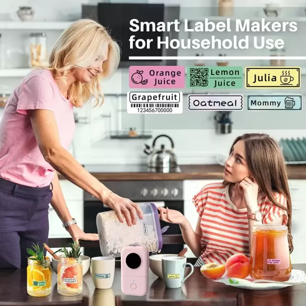 imageLabel Makers  D30 Mini Bluetooth Label Maker Machine Thermal Wireless Portable Label Printer Small Sticker Printer Maker Machine for iOS ampamp Android Christmas Birthday Gift Pink