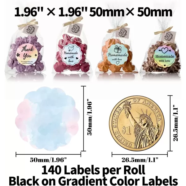 imageM110 Label Color Flower M220 Label 196 Memoking M200 Round Labels Compatible with Phomemo Printer M110 M220 M200 M120 M221 Circle Labels for DIY Logo Design  Gradient140pcs