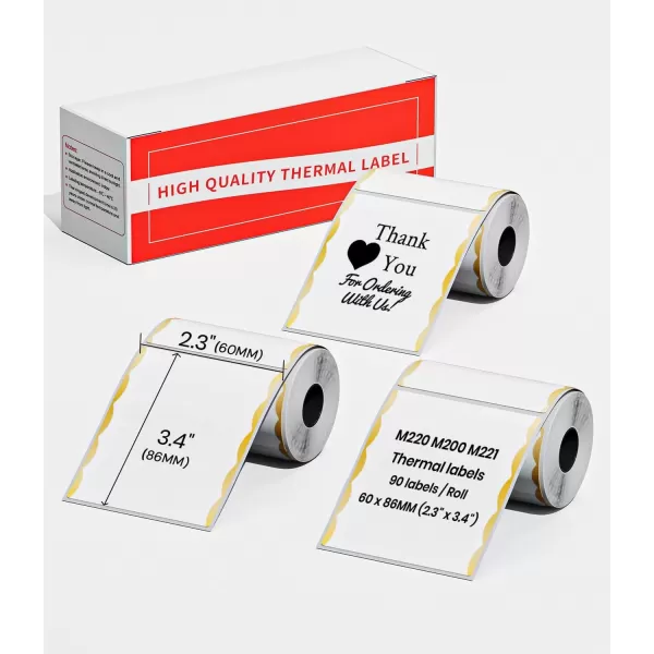 imageM250 M260 Labels M220 Labels 60x86mm236quotx338quot MultiPurpose White SelfAdhesive Label Paper Compatible with Phomemo M220 M221 M250 M260 Label Maker for DIY 3 Roll Gold Linear Border236x338
