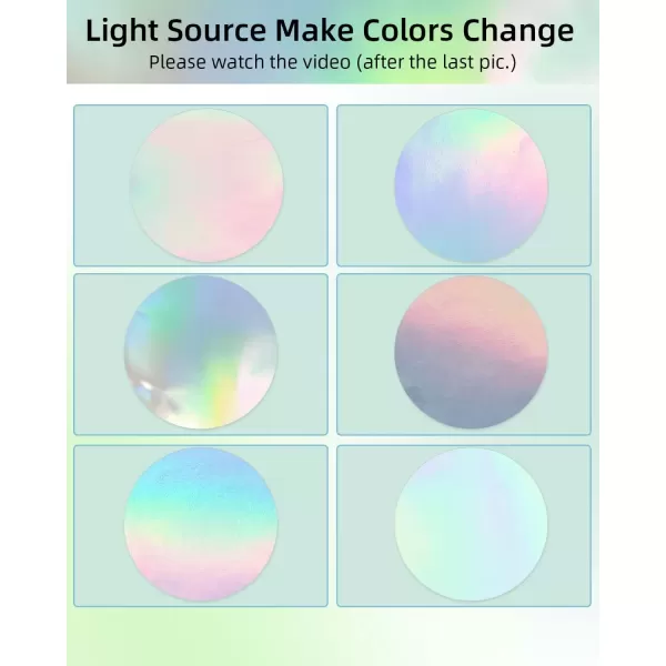 imageMemoking 2 Holographic Silver Circle Thermal Label SelfAdhesive Round Label Circular Direct Thermal Printer Label for Logo Design NamePrice Tag Thanks CardAddress QR Code 400 LabelsRollSilver