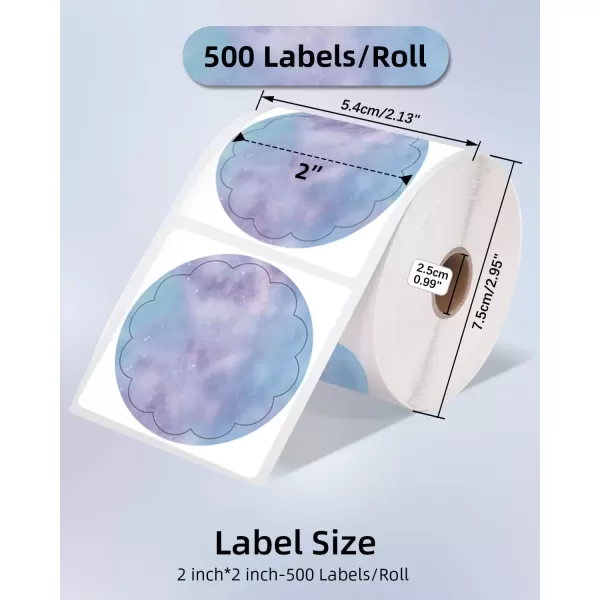 imageMemoking 2 Wavy Thermal Labels  Flower Shape Sticker Label SelfAdhesive Direct Thermal Label for Thanks Card Logo Name Price Address QR Code 500 Labels Purple