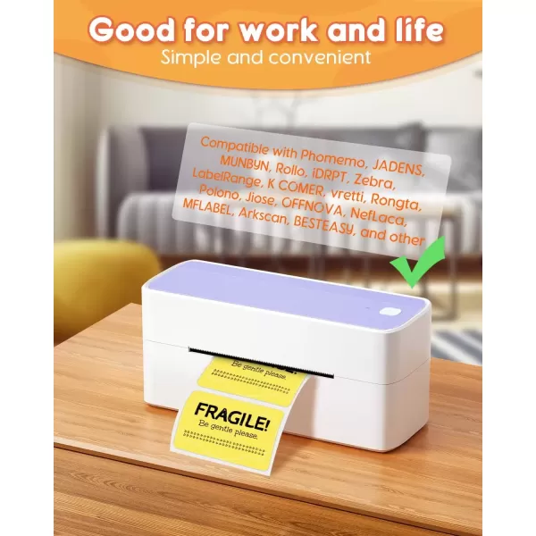 imageMemoking 3x2 Thermal Labels SelfAdhesive Personalized Shape Sticker Labels Direct Thermal Printer Label for Logo Design NamePrice Tag Thanks Card Address QR Code 500 LabelsRoll Yellow