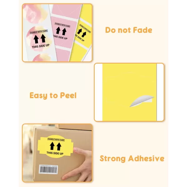 imageMemoking 3x2 Thermal Labels SelfAdhesive Personalized Shape Sticker Labels Direct Thermal Printer Label for Logo Design NamePrice Tag Thanks Card Address QR Code 500 LabelsRoll Yellow