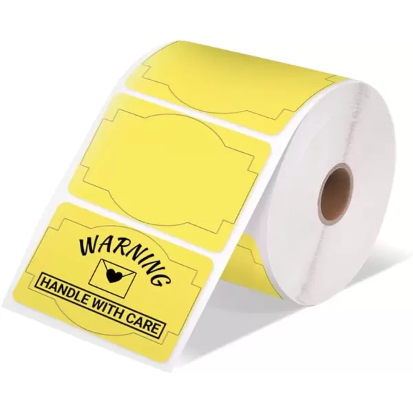 imageMemoking 3x2 Thermal Labels SelfAdhesive Personalized Shape Sticker Labels Direct Thermal Printer Label for Logo Design NamePrice Tag Thanks Card Address QR Code 500 LabelsRoll Yellow