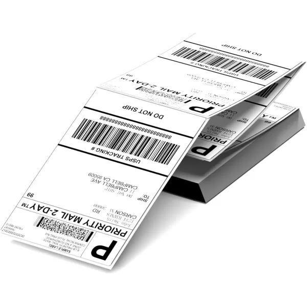 imageMemoking 4quotx6quot Direct Thermal Shipping Labels Commercial Grade Fanfold Shipping Label Paper Compatible with Zebra ampamp Rollo Label Printer Fanfold 4x6 Label Paper for Shipping Packages100PCS White