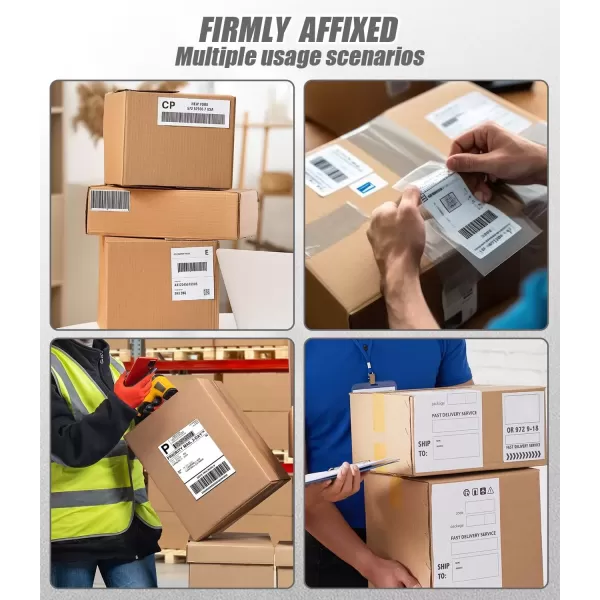 imageMemoking 4quotx6quot Direct Thermal Shipping Labels Commercial Grade Fanfold Shipping Label Paper Compatible with Zebra ampamp Rollo Label Printer Fanfold 4x6 Label Paper for Shipping Packages100PCS White