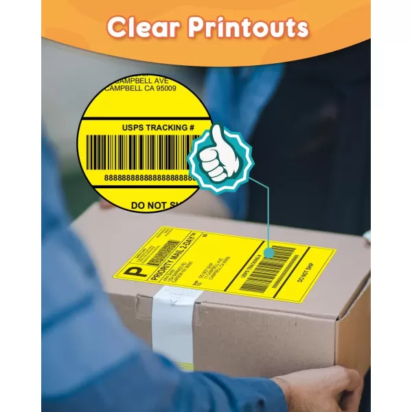 imageMemoking 4x6 Thermal Labels  Fanfold Delivery Labels Direct Shipping Label Package Labels Compatible with Rollo Phomemo and All 46 Label Printers 500PCS BlueYellow