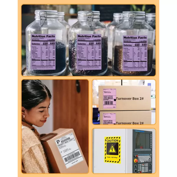 imageMemoking 4x6 Thermal Labels  Fanfold Delivery Labels Direct Shipping Label Package Labels Compatible with Rollo Phomemo and All 46 Label Printers 500PCS BlueYellow