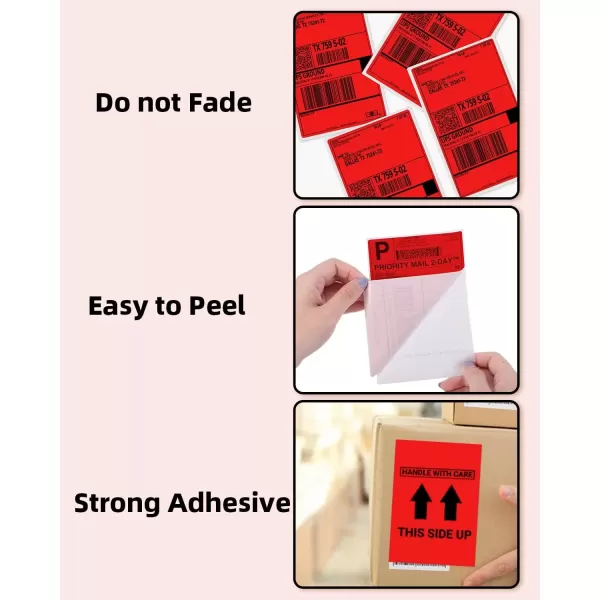 imageMemoking 4x6 Thermal Labels  Fanfold Delivery Labels Direct Shipping Label Package Labels Compatible with Rollo Phomemo and All 46 Label Printers 500PCS BlueRed