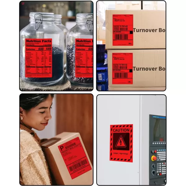 imageMemoking 4x6 Thermal Labels  Fanfold Delivery Labels Direct Shipping Label Package Labels Compatible with Rollo Phomemo and All 46 Label Printers 500PCS BlueRed