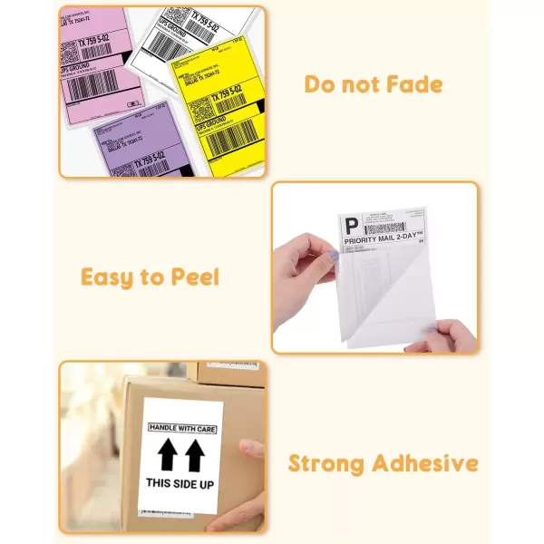 imageMemoking 4x6 Thermal Labels  Fanfold Delivery Labels Direct Shipping Label Package Labels Compatible with Rollo Phomemo and All 46 Label Printers 500PCS BlueBlue