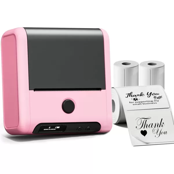 imageMemoking Bluetooth Label Maker Machine with Tape Wide Waterproof Label Versatile App with 40 Fonts and 450 Icons Inkless Labeler for Home School Office Kitchen Pink 3 Roll Labels