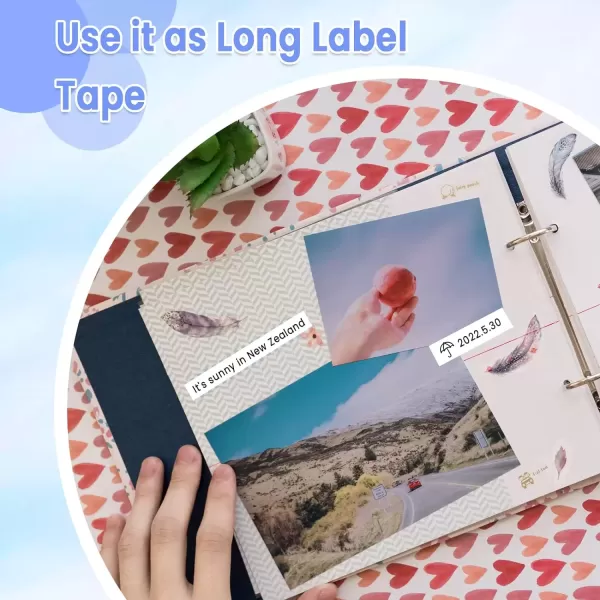 imageMemoking D30 Continuous Nonprecut Tape  White D30 Thermal Labels Mini Label Maker Tape 3 Rolls