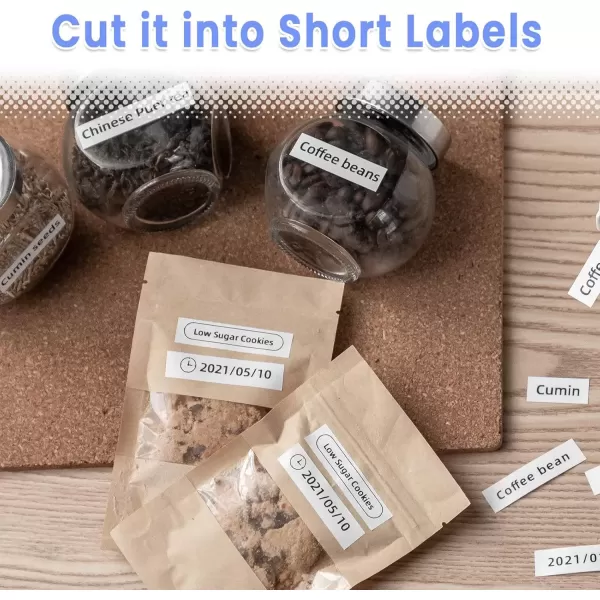 imageMemoking D30 Continuous Nonprecut Tape  White D30 Thermal Labels Mini Label Maker Tape 3 Rolls
