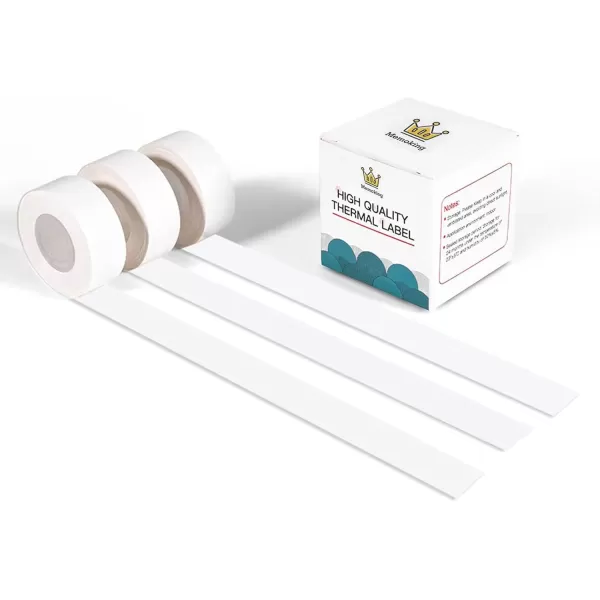 imageMemoking D30 Continuous Nonprecut Tape  White D30 Thermal Labels Mini Label Maker Tape 3 Rolls