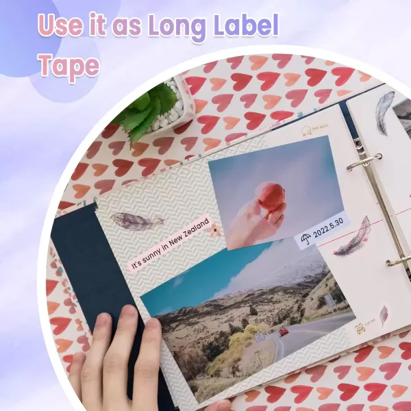 imageMemoking D30 Continuous Nonprecut Tape  WhitePinkBlue D30 Thermal Labels Mini Label Maker Tape 3 Rolls