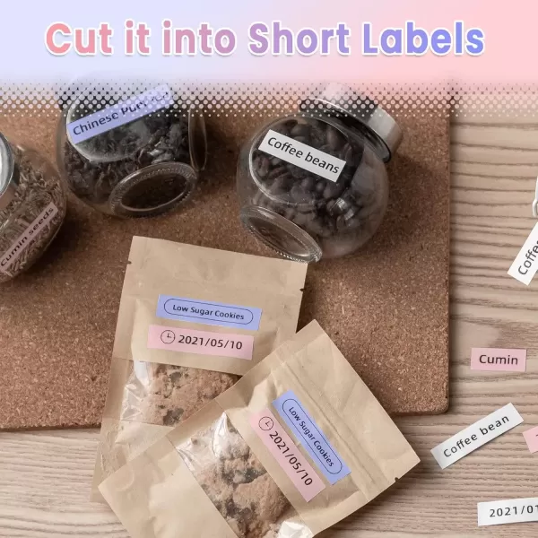 imageMemoking D30 Continuous Nonprecut Tape  WhitePinkBlue D30 Thermal Labels Mini Label Maker Tape 3 Rolls
