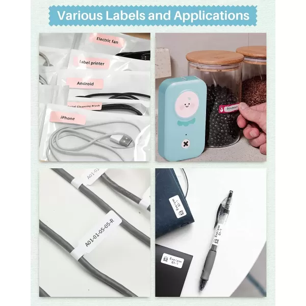 imageMemoking D30 Label Maker  Portable Label Printer Bluetooth Mini Bluetooth Label Maker Machine with Tape Compatible with Phomemo D30 Printer iOS Android Ideal for Jar Toy Dresser Organization