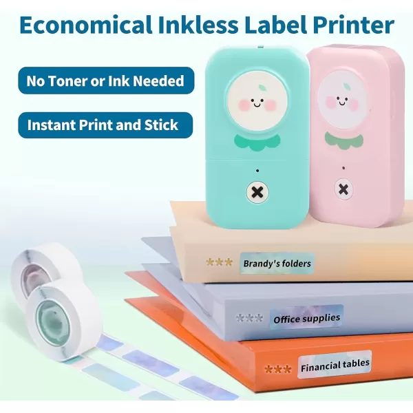 imageMemoking D30 Label Maker  Portable Label Printer Bluetooth Mini Bluetooth Label Maker Machine with Tape Compatible with Phomemo D30 Printer iOS Android Ideal for Jar Toy Dresser Organization
