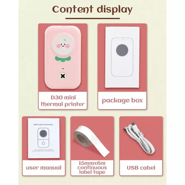 imageMemoking D30 Label Maker Sticker Machine  Portable Thermal Printer Mini Sticker Maker Machine Compatible with iOS ampamp Android for Kitchen Home Office Organization