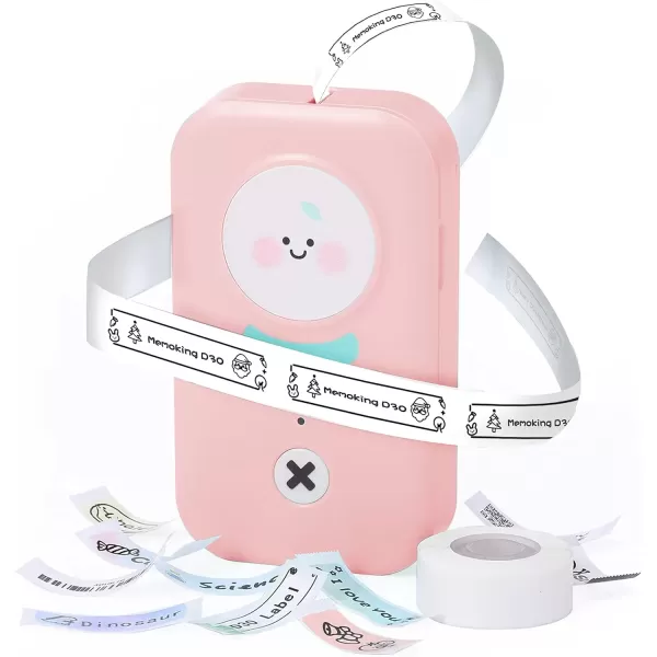 imageMemoking D30P Label Maker  Mini Cute Bluetooth Label Maker Machine with Tape USB Rechargeable Thermal Label Printer for Label Kids Stuff KitchenHome Office and Store Organization Pink
