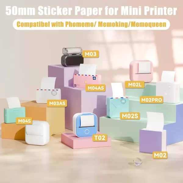 imageMemoking M02 Gold Glitter Thermal Label Printer Paper  Compatible with Phomemo M02M02SM02PROM03 Printer 53mm x 35m  208 in x 1148 FT 3 Rolls
