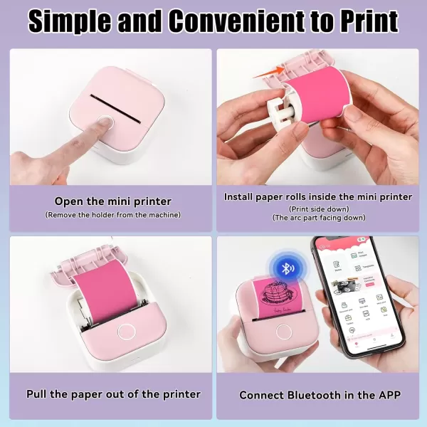 imageMemoking M02 Thermal Printer Stickers  Compatible with Phomemo M02M02SM02PROM03 Printer  PurpleRose RedOrange Thermal Labels 53mm x 35m  208in x 1148ft 3 Rolls