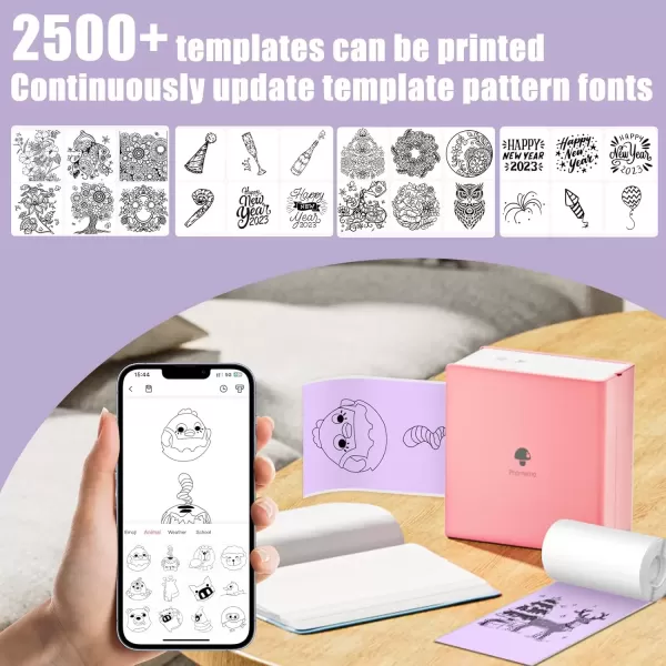imageMemoking M02 Thermal Printer Stickers  Compatible with Phomemo M02PRO M02D M02S M03 M03AS M04S M02 Printer  GreenPurpleOrange Thermal Labels 53mm x 35m  208in x 1148ft 3 Rolls