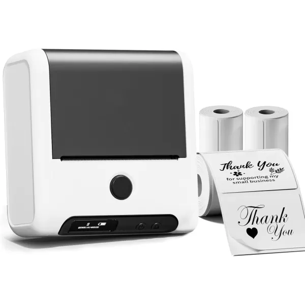 imageMemoking M200 Label Maker Bluetooth Portable Label Printer with Auto Identification Easy to Use for Home Business Office Sticker Printer with 2 x 118 inch LabelRoll White 3 Roll Labelswhite