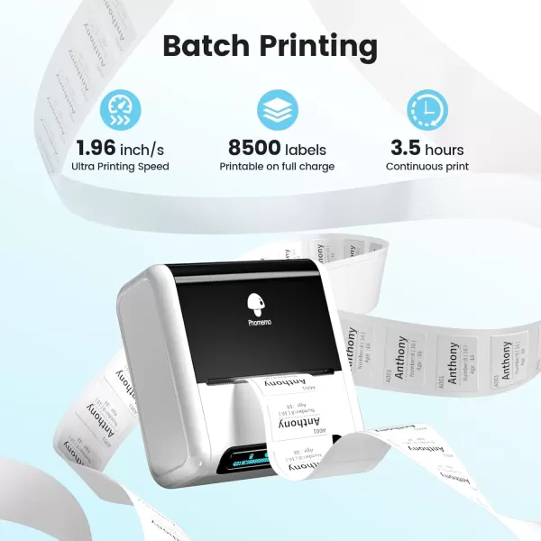 imageMemoking M200 Label Maker Bluetooth Portable Label Printer with Auto Identification Easy to Use for Home Business Office Sticker Printer with 2 x 118 inch LabelRoll White 3 Roll Labelswhite