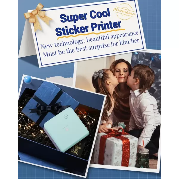 imageMemoking Mini Sticker Printer  300dpi M02Pro Mini Pocket Sticker Printer Machine Bluetooth lnkless Sticker Printer for Phone Photo Printer  Sticky Note Printer for Memo Photo DIY QR Logo
