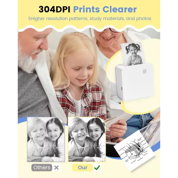 imageMemoking Photo Sticker Printer Machine  2quot Mini Printer  HD 300dpi Sticker Maker Machine for PadampampPhone  M02 Pro Portable Mini Pocket Thermal Printer White  Inkless Bluetooth Printer for PhotosDIY